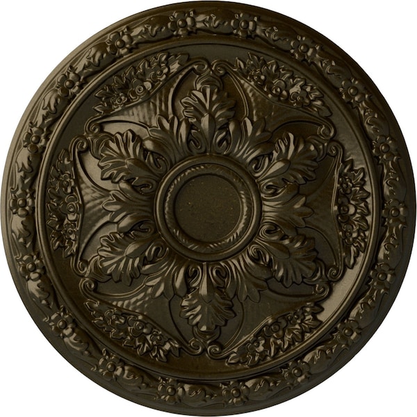 Ekena Millwork Baile Ceiling Medallion (Fits Canopies up to 3 1/4"), Hand-Painted Green Gold, 20"OD x 1 5/8"P CM20BLGGS - main